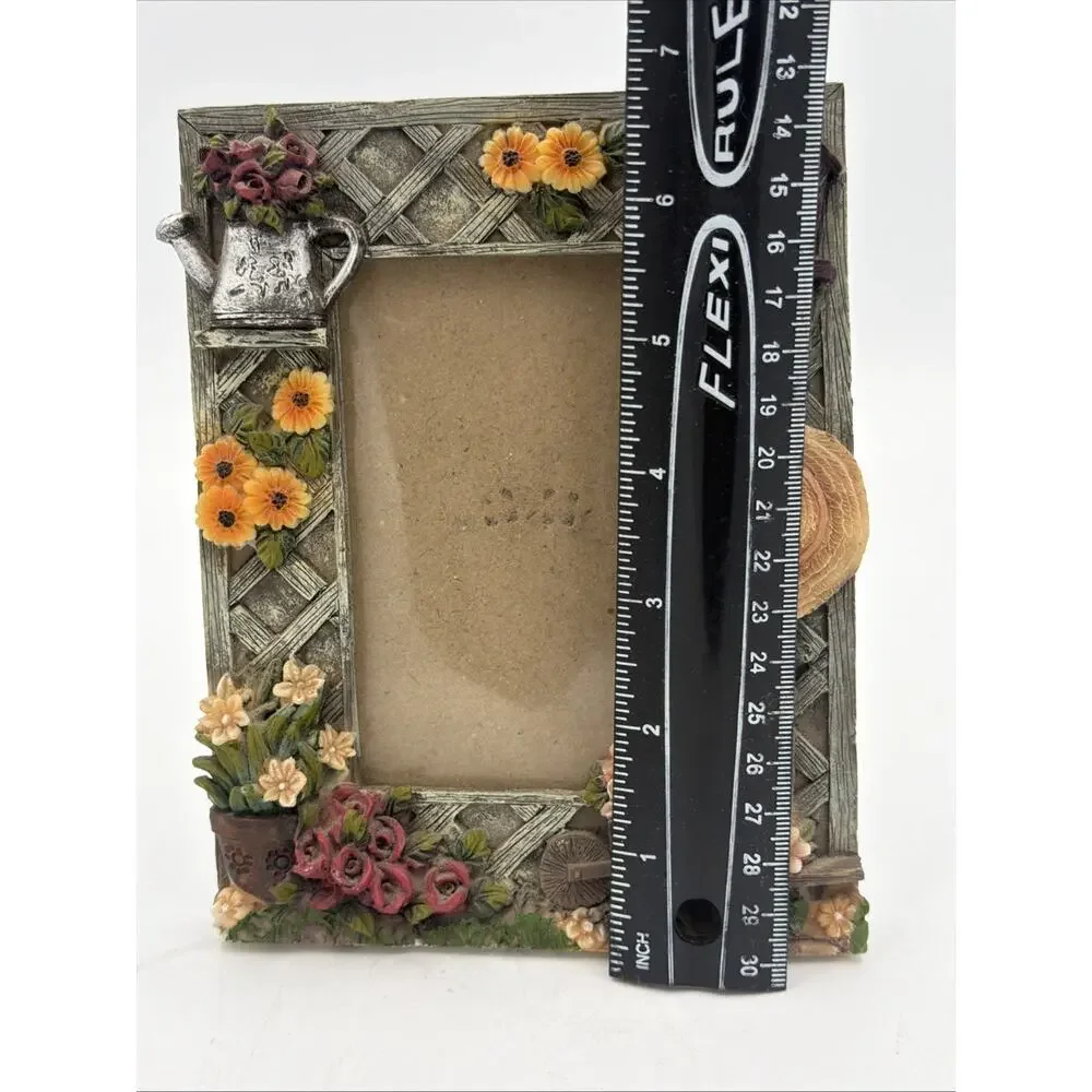 Cottagecore Garden Photo Frame 4x6 Floral Birdhouse Watering Can Country Decor